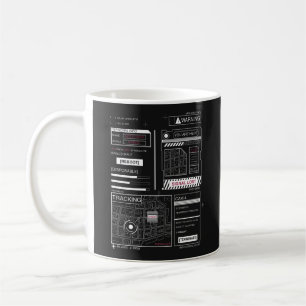 Caneca De Café Rastreamento - Design de Streetwear Techno-Brutali