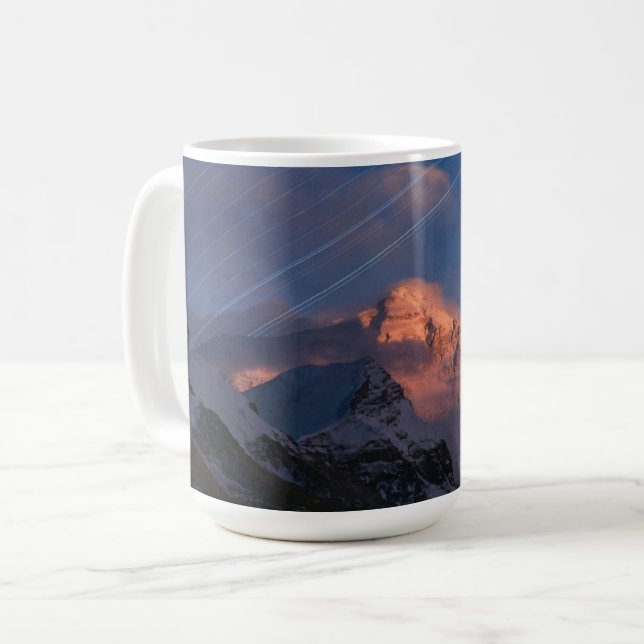 Caneca De Café Rastreio de estrelas | Monte Everest Tibete, China (Frente Esquerda)