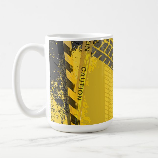 Caneca De Café Rastreio preto amarelo de pneus (Esquerda)