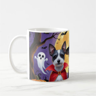 Caneca De Café Rat Terrier Dogs Pumpkin Halloween Engraçado