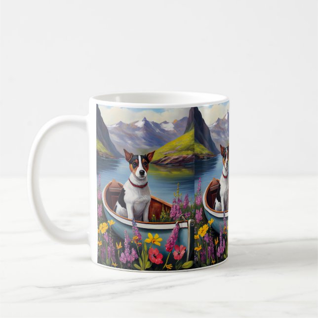 Caneca De Café Rat Terrier em um remo: Uma aventura cênica (Esquerda)