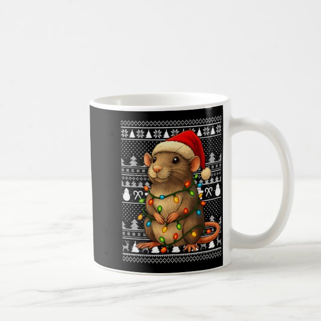 Caneca De Café Rat Ugly Christmas Santa Costume Family Xmas Women (Direita)