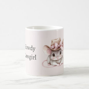 Caneca De Café Rato Cowgirl Olá Rosa