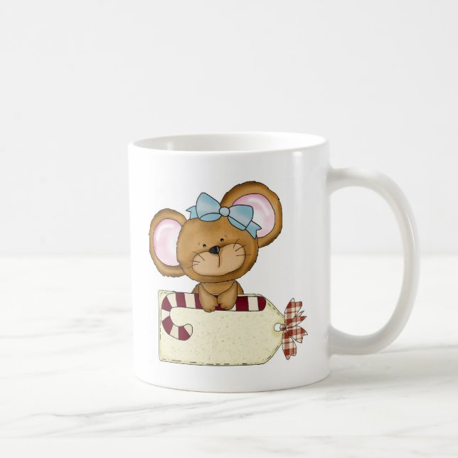 Caneca De Café Rato da menina do Natal (Direita)