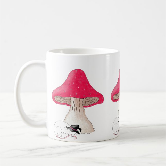 Caneca De Café Rato De Bruxa Dormindo Sob Toadstool Mug (Esquerda)