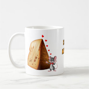 Caneca De Café Rato de desenho animado se apaixonando por um quei