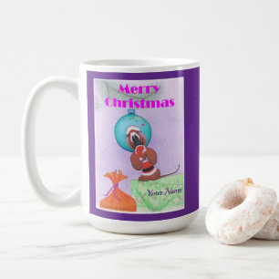 Caneca De Café Rato de Natal desejando Feliz Natal