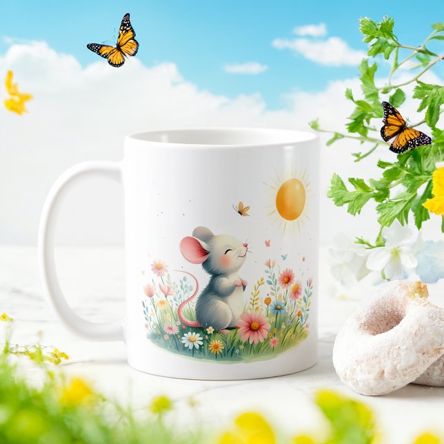 Caneca De Café Rato de primavera Watercolor - Kid Mug (Criador carregado)