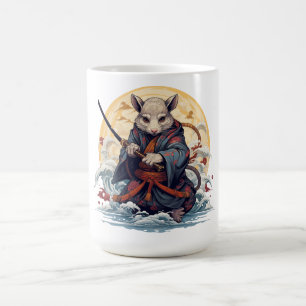 Caneca De Café Rato Samurai