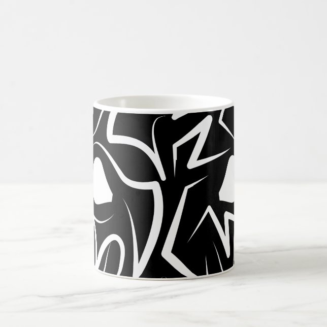 Caneca De Café Rato Tribal Negro e Branco (Centro)