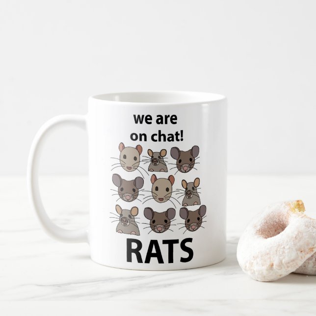 Caneca De Café Ratos Animal Nós Estamos No Chat Ratos Engraçados (Com Donut)