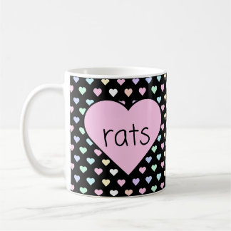 Caneca De Café Ratos Corações Mug