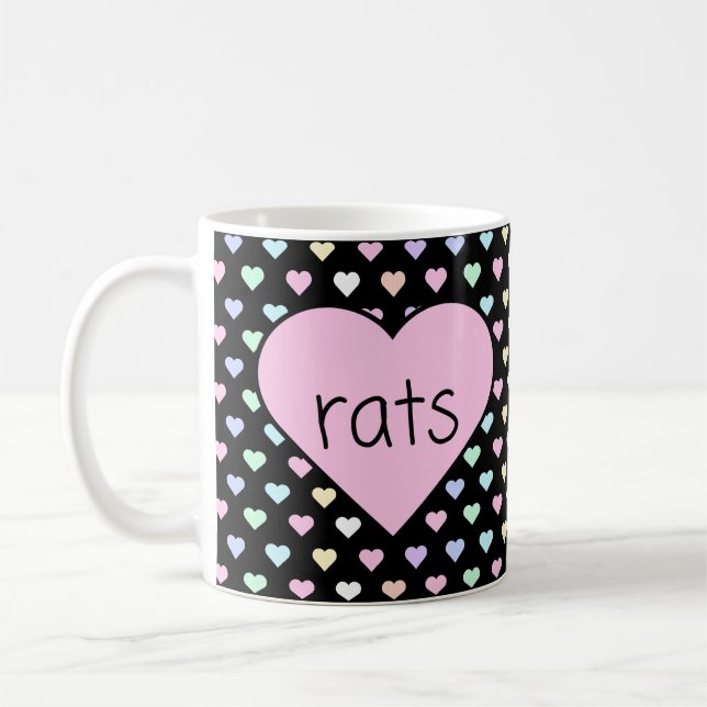 Caneca De Café Ratos Corações Mug (Esquerda)