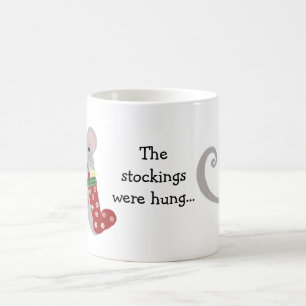 Caneca De Café Ratos de Natal com Meias