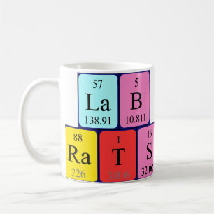 Caneca De Café Ratos do laboratório nome de mesa periódica