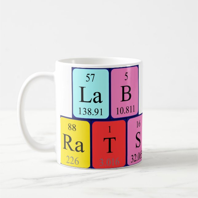 Caneca De Café Ratos do laboratório nome de mesa periódica (Esquerda)