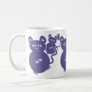 Caneca De Café Ratos roxos perniciosos que levantam-se para
