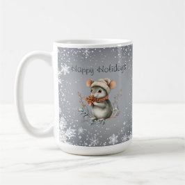Caneca De Café Ratozinho de Inverno Fofo com Frutas
