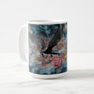 Caneca De Café Raven Crow Black Bird Abstrato surreal Art