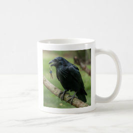 Caneca De Café Raven em uma Ramificação com Chave