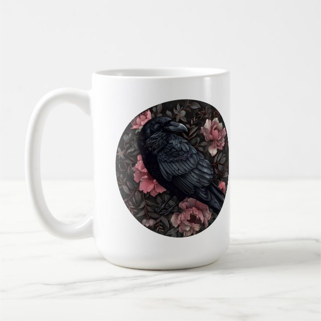 Caneca De Café Raven gothic vintage (Esquerda)