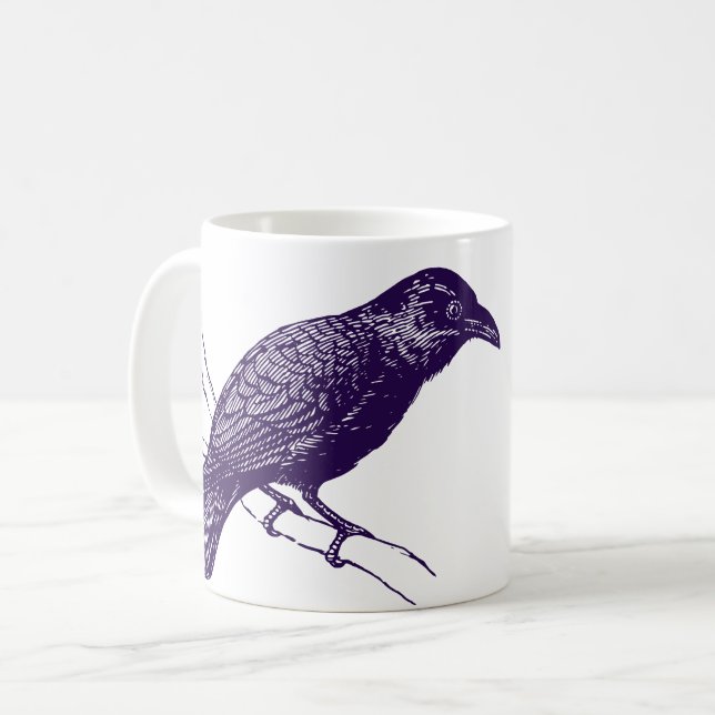 Caneca De Café Raven Illustration Mug (Frente Esquerda)