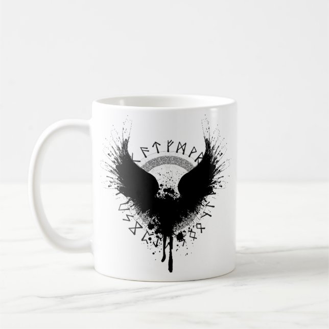 Caneca De Café Raven Nórdico (Esquerda)