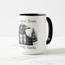 Caneca de café, Raven Sobre Cidade - Personalizar 