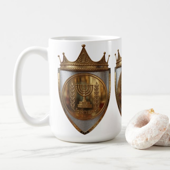 Caneca De Café Rayel Hebrew Golden Crest Follower  (Com Donut)