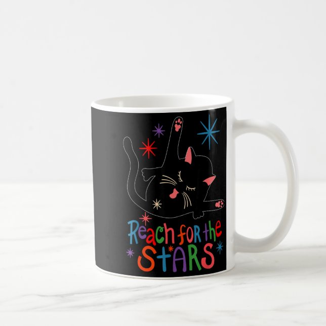 Caneca De Café Reach For The Stars Funny Cat  (Direita)