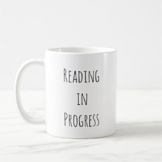 Caneca De Café Reading in Progress Minimalist Book Lover 