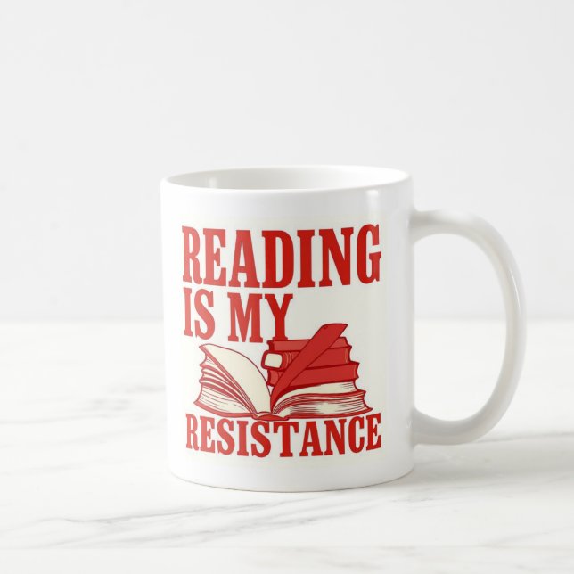 Caneca De Café Reading Is My Resistance | Book Lover Graphic (Direita)