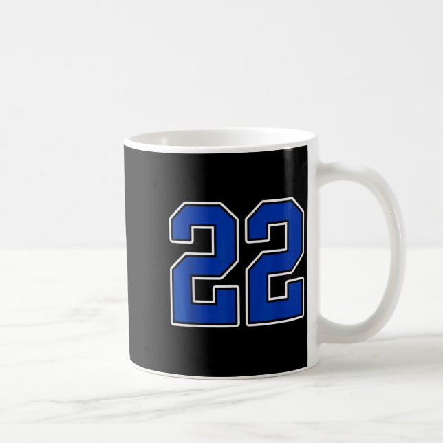Caneca De Café Real Blue White Number 22 Jersey Player Uniform # (Direita)