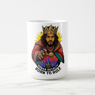 Caneca De Café Realeza Urbana Nascida Para Governar Rei Gráfico T