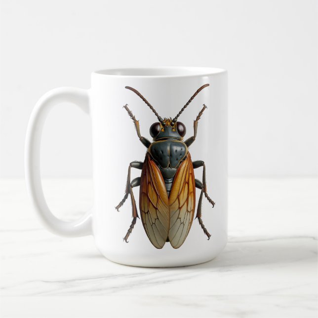 Caneca De Café Realistic Cicada Insect Art Entomology Nature  (Esquerda)