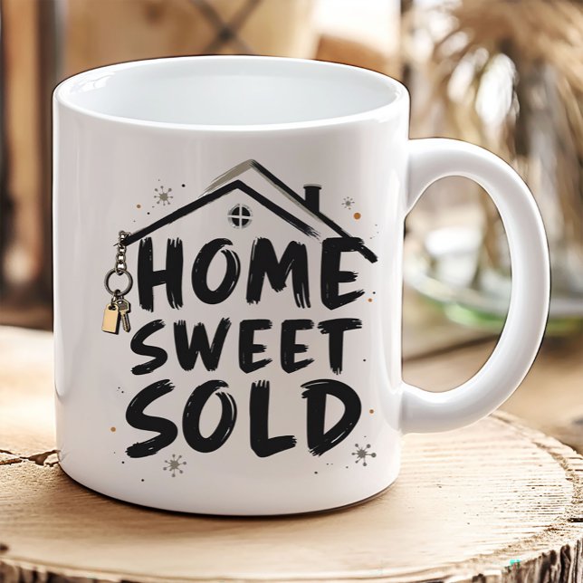 Caneca De Café Realtor Home Sweet Vendeu Agente Imobiliário Broke (Criador carregado)