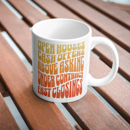 Caneca De Café Realtor Real Estate Favoritos Groovy Retro Boho