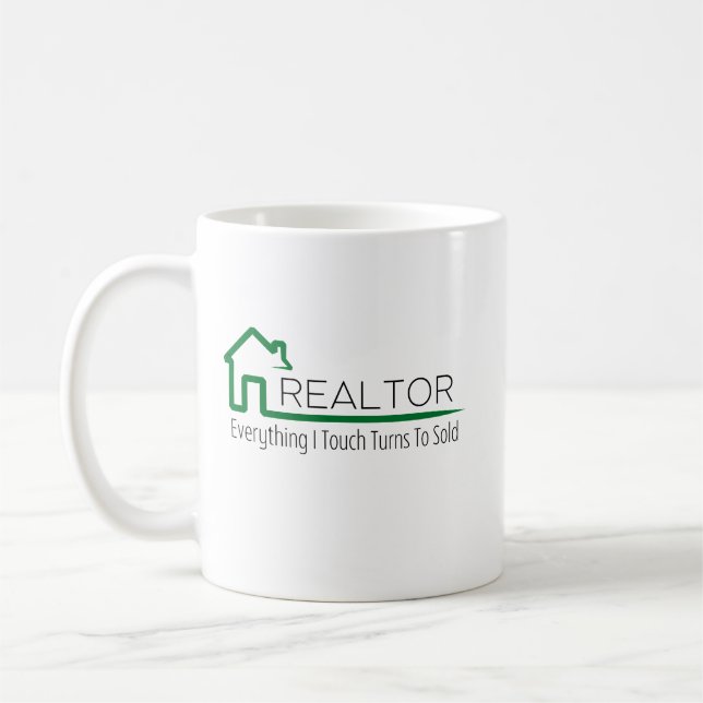 Caneca De Café Realtor - Tudo que toco é vendido (Esquerda)