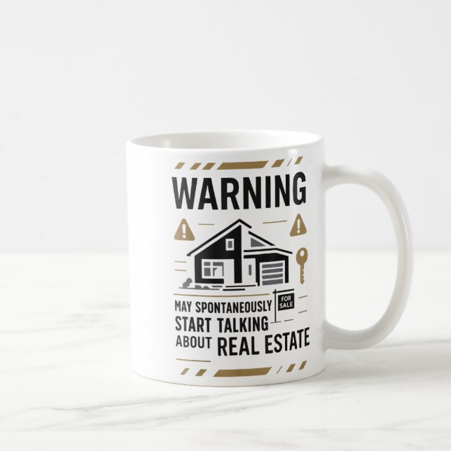 Caneca De Café Realtor Warning May Sntaneously Start Talking Abou (Direita)