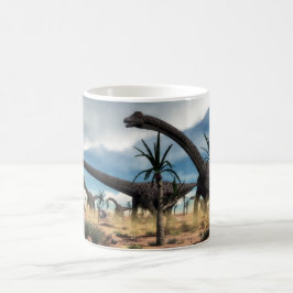 Caneca De Café Rebanho do Diplodocus no deserto