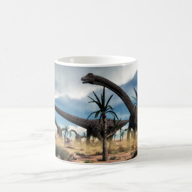 Caneca De Café Rebanho do Diplodocus no deserto (Centro)