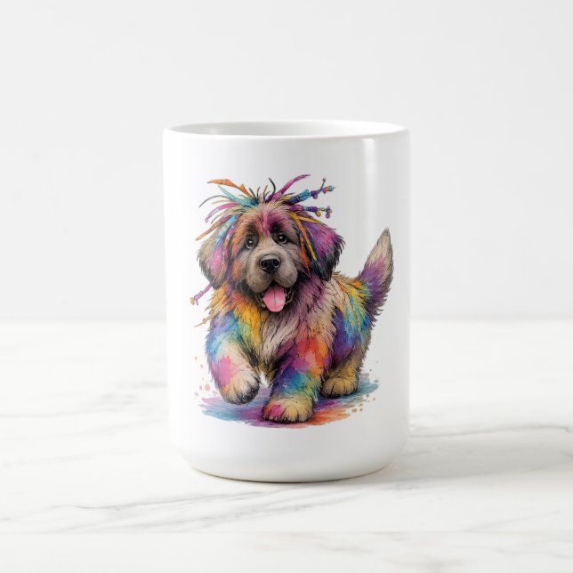 Caneca De Café Rebelde Arco-íris Aquarela Newf (Centro)