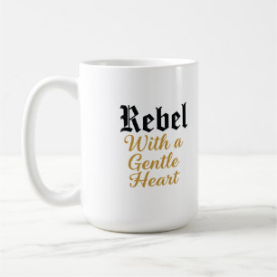 Caneca De Café Rebelde com Design de tipografia cardíaca gentil