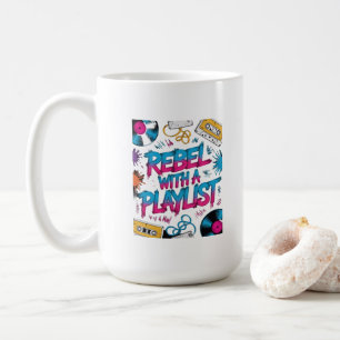 Caneca De Café Rebelde Com Uma Playlist – Amante de Música Retrô