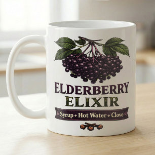 Caneca De Café Receita Aconchegante de Elixir de Sabugueiro para