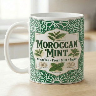 Caneca De Café Receita Botânica de Chá de Hortelã Marroquina