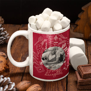 Caneca De Café Receita da família de Natal Red Photo Holiday Baki