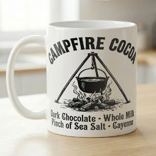 Caneca De Café Receita de cacau quente da fogueira vintage
