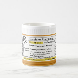 Caneca De Café Receita de Café Mug Personalizável RX