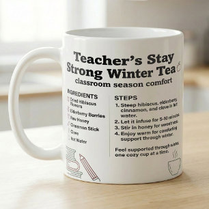 Caneca De Café Receita de Chá de Inverno para Professores para Di